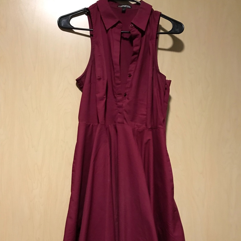 Buttoned shirt flare dress